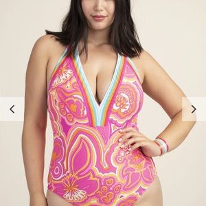 Trina Turk morning sunrise pink swimsuit 22W